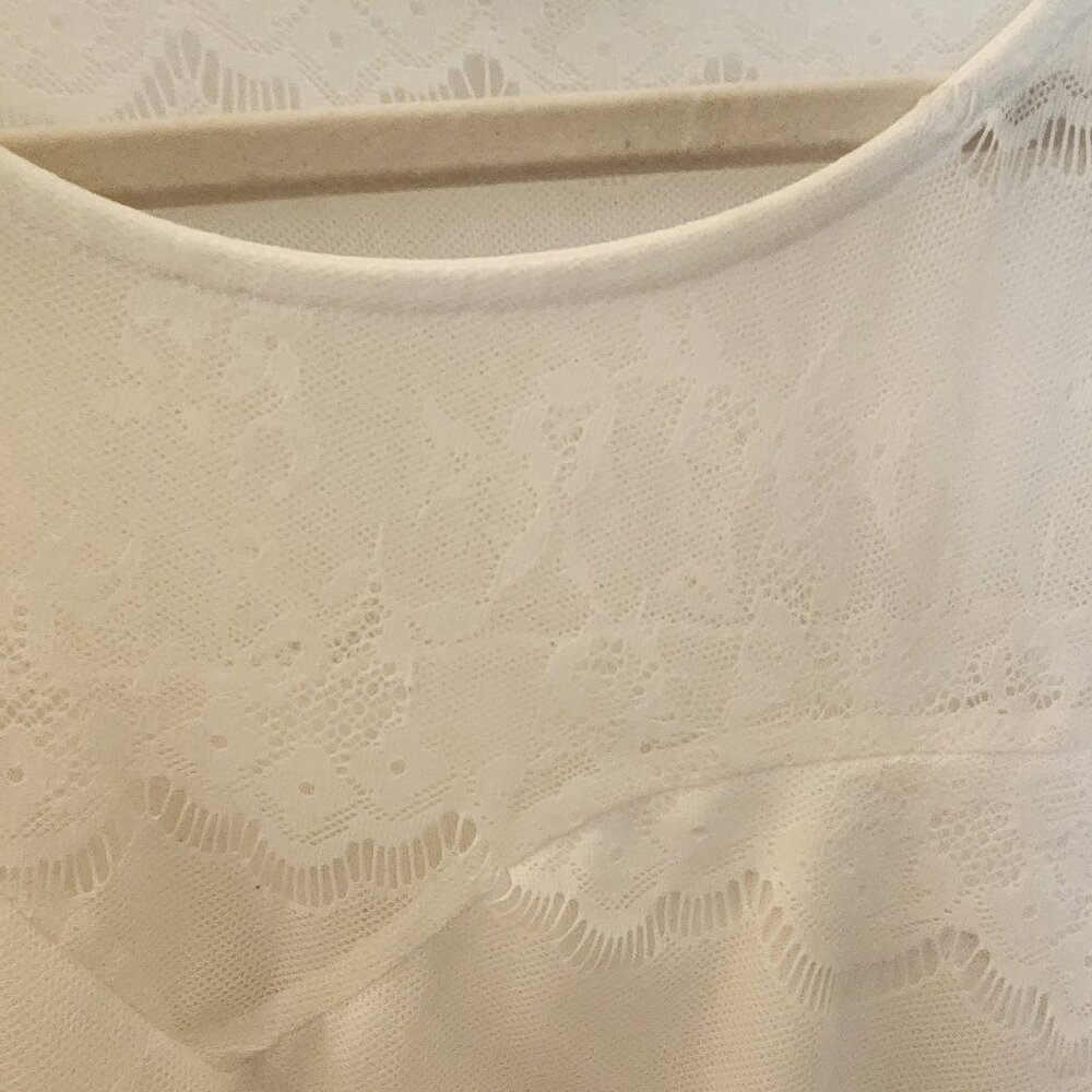 Charlotte Russe White Lace Dress Size S Cottage Wedding Bridal Bachelorette - Picture 2 of 6